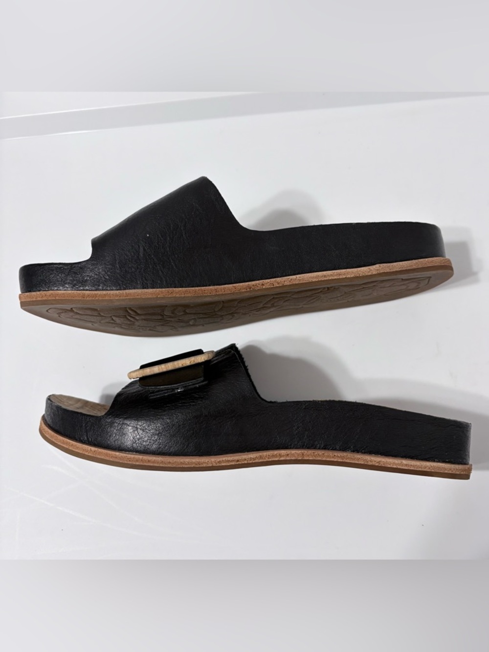 Kork-Ease Tutsi
Buckle Black Leather Slide Summer Comfort Sandals. Cork Footbed - Picture 6 of 14